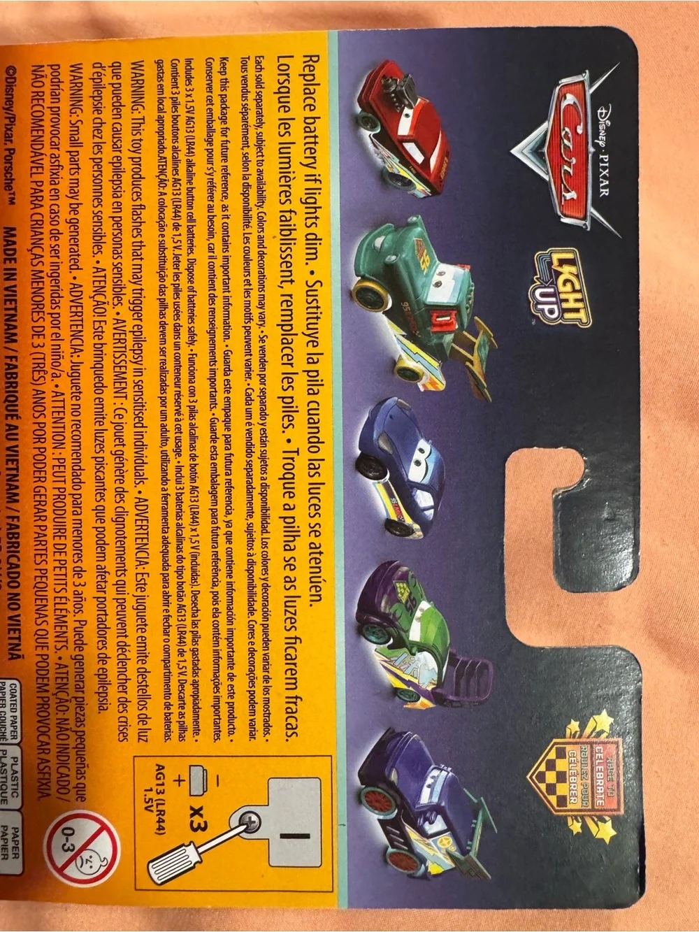 2026 BNIB Disney Pixar Cars Light Up Lightning McQueen Race To Celebrate Car